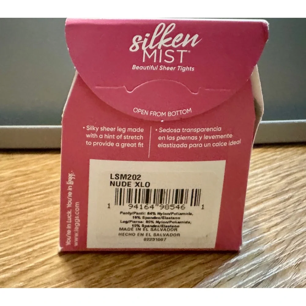New L'eggs Silken Mist Tights‎ Women Size Q Nude Control Top Silky Sheer LSM202